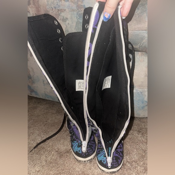 Converse Chuck Taylor Knee High Converse Size wo. 7 men 5 with gold accents - Picture 7 of 11